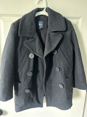 GAP Black Double-Breasted Pea Coat